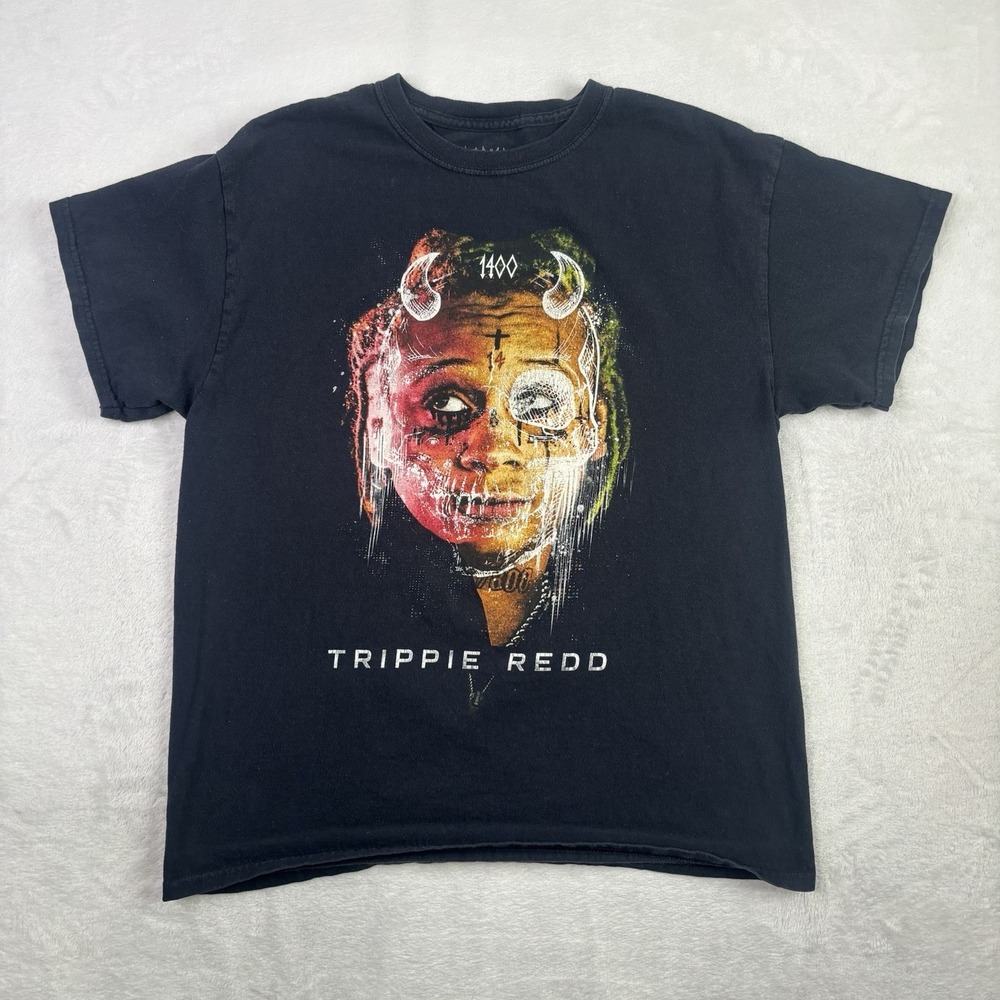 Trippie Redd 1400 Black Short Sleeve Graphic Shirt Men's Large